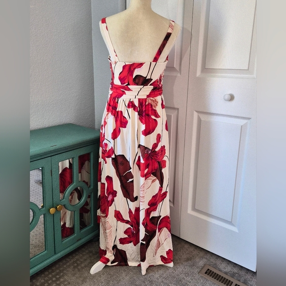 Soma Soft Jersey Twist Bodice Maxi Dress Size Large Built-In Bra - Picture 6 of 12